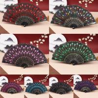 ราคา [BRN] พัดลมผ้าไหมพัดลมพับของขวัญศิลปะงานแต่งงานนกยูงเลื่อมพัดลมเต้นรําพัดลมมือถือ TH (58053123854)