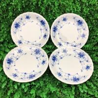 ราคา จานขนมลายดอกไม้สีฟ้า White Shadow Hoya ขนาด 6.5” ราคา 70฿/1ใบ #เซรามิคมือสองญี่ปุ่น (13008398290)