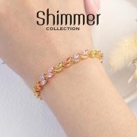 ราคา พร้อมส่ง!! สร้อยข้อมือเพชรสวิส CZ ข้อมือใบมะกอก เพชรสีรวมหวาน เพชรสวยหรูดูดี ใส่ออกงาน ใส่เที่ยว วิ้งวับ ไม่ลอก ไม่ดำ (4893629353)