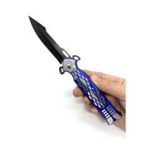 ราคา มีดพับ สีน้ำเงิน ใบมีดดำ มีที่เหน็บ (24776981999)