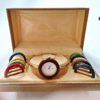 ราคา นาฬิกามือสอง Vintage Gucci กำไล พร้อมกล่อง สภาพสวย ระบบถ่าน ขนาดกำไล15.5cm. (19672305655)
