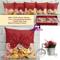 ราคา SHABBY CHIC SOFA CHAIR CUSHION COVER / SBK SET RIBBON CLARISSA RED (44401290686)