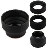 ราคา 49mm 52mm 58mm 62mm 67mm 72mm 77mm 82mm 3-Stage Rubber Lens Hood For Sony Canon Nikon (23458059491)