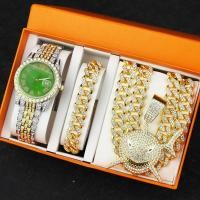 ราคา กล่องของขวัญพร้อมสต็อก Golden Shark จี้ขนาดใหญ่ Diamond-Studded Cuban Hip-Hop สร้อยข้อมือสร้อยคอนาฬิกาชุดยุโรปอเมริกันนาฬิกา (48103088890)