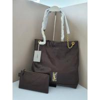 ราคา [พร้อมส่ง]หนังแท้ แต่งหน้า Y.S.L. สีน้ำตาล สายโซ่ปรับระดับได้ ใบลูก1 (29528608471)