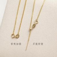 ราคา 18K สีเหลืองทองและทองคำขาว AU750 สร้อยคอ Chopin ปรับสีโรสโกลด์ ห่วงโซ่กระดูกไหปลาร้าแบบเข็มเดี่ยวสา (26373005013)