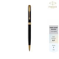 ราคา สลักชื่อฟรี Parker Sonnet Black Lacquer With Gold Trim Slim Ballpoint Pen 0.7 ปากกาลูกลื่นซอนเนต17 สลิม แลคดำจีที (4905980013)