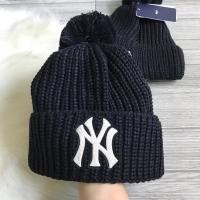 ราคา หมวกไหมพรม mlb สีดำ โลโก้ NY สีขาว จุกบนหัวเป็นเข็มกลัดติด สามารถถอดออกได้ (4615982390)