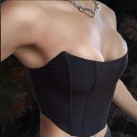 ราคา เสื้อมือสอง เกาะอกสีดำ อก34 (19381198170)