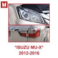 ราคา ครอบไฟหน้า ครอบไฟท้าย Isuzu MU-X mu x 2012 - 2014 2015 2016 สีชุบโครเมี่ยม อีซูซุ มิวเอ็กซ์ ครอบไฟ รถยนต์ ฝาครอบ (25892709138)