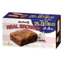 ราคา พร้อมส่ง! Real brownie Market O(มาร์เก็ตโอ) ขนมนำเข้าจากเกาหลี กล่องละ 6 ชิ้น (10914284622)
