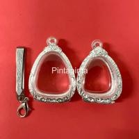ราคา (แถมแหนบ)ตลับพระ กรอบพระ กรอบเงิน จี้ใส่พระ ตลับเงินใส่พระปิดตา (41711433569)