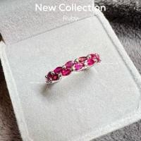 ราคา แหวนแถวทรงมาคีไซร้4*2จำนวน12เม็ดพลอยทับทิมจันท์ (21495008457)