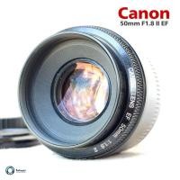 ราคา เลนส์ออโต้ ยี่ห้อ Canon EF 50mm f/1.8 II Standard Portrait EF Mount EF EOS (canon) พร้อมฝาหน้า-ท้ายขนาด 52 (23451796141)