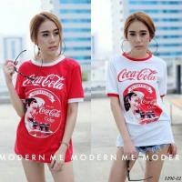 ราคา ⚡พร้อมส่ง⚡ส่งฟรี เสื้อยืดลายโค้ก เสื้อวินเทจ (542609810)