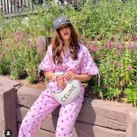 ราคา ชุดจั้มสูทขายาว จั้มสูทลายเชอรี่ Cherry Jumpsuit จั้มสูทขายาวลายเชอรี่ ดีไซน์คอเบเซอร์กระดุมหน้า น่ารักมากๆ (9538284162)