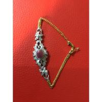 ราคา สร้อยข้อมือทับทิมล้อมเพชรแท้หน้าทองคำขาวผสมสายข้อมือทองคำแท้สไตล์เก๋อมตะน่ารักค่ะที่รัก (5276559701)