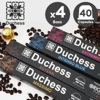 ราคา Duchess Coffee Capsule 4 กล่อง 40 แคปซูล มี 8 รสชาติ สามารถเลือกรสชาติกาแฟได้-ใช้ได้กับเครื่องระบบ Nespresso เท่านั้น (1615401188)