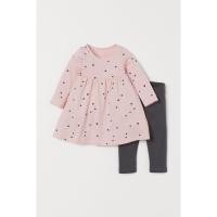 ราคา H&M(เอชแอนด์เอ็ม) ชุดเข้าเซ็ตผ้าคอตตอน 2 ตัว Girl 2-piece cotton set 0883435_2 (42600784014)