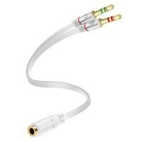 ราคา D & K Exclusives Headphone Splitter for Computer 3.5mm Female to 2 Dual 3.5mm Male Mic Audio Y Splitter Cable Smartphone Headset to PC Adapter, White (57804011315)