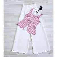 ราคา (l,xl) ชุดเซตกางเกงขายาว เสื้อแขนกุด ผ้าทวิต+กางเกงขายาวเอวสูง สวยหวาน งานป้าย ladera (24622992286)