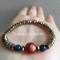 ราคา หินเรียกแฟน หินมงคลแท้ สายมู หินเรียกเงิน หินมงคลเสริมดวงไพไรต์ + หินทิเบต + บลูไทเกอร์อาย (29072633776)