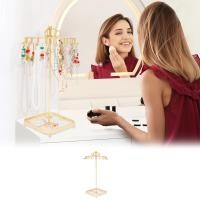 ราคา ผู้ถือสร้อยคอโลหะหมุนที่มี18ตะขอทองตกแต่งสร้อยคอออแกไนเซอร์ยืนพร้อมถาด ร้านค้า2327 (55400074342)