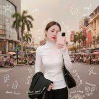 ราคา ꕥCatalog Fashionꕥ เสื้อซีทรูอัดย่น ทรงคอสูงแขนยาว ลายริ้วนูน 3 สี ขอบหยัก (25851440900)