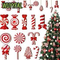 ราคา WUYYFAL 12 ชิ้นตกแต่งต้นคริสต์มาส,ไม้จี้คริสต์มาสสีแดง,สนุกอ้อยขนมแขวน DIY Candy Cane ตกแต่งคริสต์มาส (45003618040)