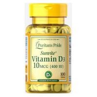 ราคา Vitamin D3 400 IU ( 10 mcg ) [ 100 เม็ด ] Puritan's Pride (4159024452)