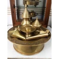 ราคา ชุดเชี่ยนหมากเนื้อทองเหลืองทรงโบราณขนาดใหญ่ 14 นิ้ว (4544972626)