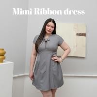 ราคา Lady M | Mimi Ribbon dress plussize เดรสสั้นสาวอวบ สีเทา สไตล์เรียบหรู ใส่ออกงานกึ่งทางการ ทำงาน Everydaylook (49953027530)