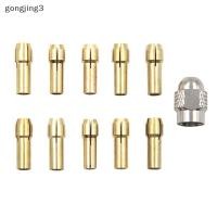 ราคา Gongjing3 11 ชิ้น/ล็อต Mini เจาะทองเหลือง Collet Chuck สําหรับเครื่องมือโรตารี่ 0.5-3.2 มม.ทองเหลืองและ Nut สําหรับ Dremel อุปกรณ์เสริมชุด th (51103022517)