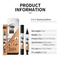 ราคา No.8686 YANQINA 36H EYELINER Charming Eyes2 in 1 อายไลเนอร์ปั๊มหางตา ชนิดน้ำ กันน้ำ หัวใหญ่ (22319389202)