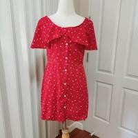 ราคา Mini​dress.สีแดงผ้าไหมอิตาลี​ (4840401996)