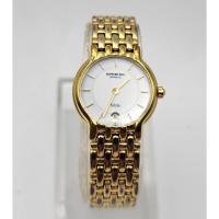 ราคา นาฬิกา RAYMON WAIL WOMEN'S FIDELIO SWISS VINTAGE QUARTZ 18K GOLD TONE WHTIE DIAL STAINELSS STEEL WATCH 24 MM (มือสอง) (44453409216)
