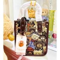 ราคา กระเป๋า ttwn bear แบรนด์แท้ ทรงช็อปปิ้งเล็ก(พร้อมส่ง) สีน้ำตาล ลายหมีบราว (14462014941)