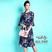 ราคา เสื้อผ้าแฟชั่นสไตล์เกาหลี ชุดเดรสยาว Dress ชุดเดรสสวยเพรียวสุดชิค Size L สีกรมพร้อมส่ง สวยเหมือนแบบ (1247603755)