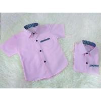 ราคา เสื้อเชิ้ตเด็กแขนสั้นสีชมพู เด็กผู้ชาย (15685168920)