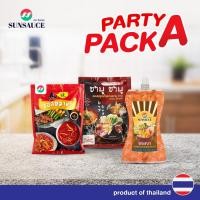 ราคา Party Set A รวมสินค้าขายดี! ซอสหม่าล่า (100กรัม) ซอสชาบู(100กรัม) ซอสงา (150กรัม)- SUNSAUCE(ซันซอส) (25770259655)