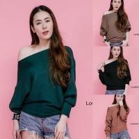 ราคา เสื้อไหมพรมปาดไหล่ รูปจริงงานขาย (673084611)