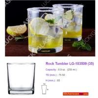ราคา {ใบละ18 บ.} LUCKY GLASS แก้ววิสกี้ ทรงกระบอก ขนาด 8.9 oz./ 255 ml ** Rock Tumbler 8.9 oz. ** (3451430607)