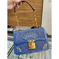 ราคา กระเป๋าหลุยส์ LV denim bag ยีนส์ เดนิม หนังนกแท้ % มือสอง วินเทจ ตู้ญี่ปุ่น (40071308922)