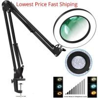 ราคา 2022 64 LEDS Illuminated Magnifier USB 3 Colors LED Magnifying Glass for Soldering Iron Repair/Tabl (46402333895)