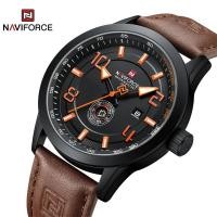 ราคา NAVIFORCE นาฬิกาข้อมือ แบบอะนาล็อก สายหนัง กันน้ำ LED แฟชั่นสำหรับผู้ชาย (2795601919)