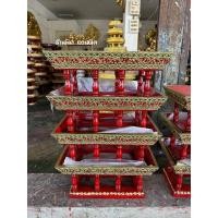 ราคา ขันโตกทรงสี่เหลี่ยม สีแดงทำเก่า ลายไทย (ราคา/ต่อ 1 ใบ) (24211777723)