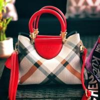 ราคา กระเป๋าสะพายแฟชั่น ลายBurberry หนังสวยมาก (5545725912)