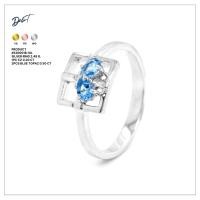 ราคา แหวนเงินแท้ 925 Debutgems ประดับพลอย Blue Topaz และเพชร CZ Collection.Christmas รุ่น 520001B-SIL (43367686247)