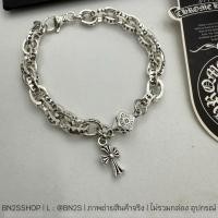 ราคา CH Paperchain Bracelet with babyface สร้อยข้อมือโครมฮาร์ท อะไหล่เงิน สายโซ่ ห้อยจี้กางเข็น พร้อมส่ง (40515389237)