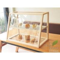 ราคา ตู้เบเกอรี่​ ทรงสโลป คางหมู​ Size S ตู้​โชว์​ใส่อาหาร ตู้กระจก ​​ขายขนม ทรงมินิมอล เลือกสีไม้ได้ (26651470089)